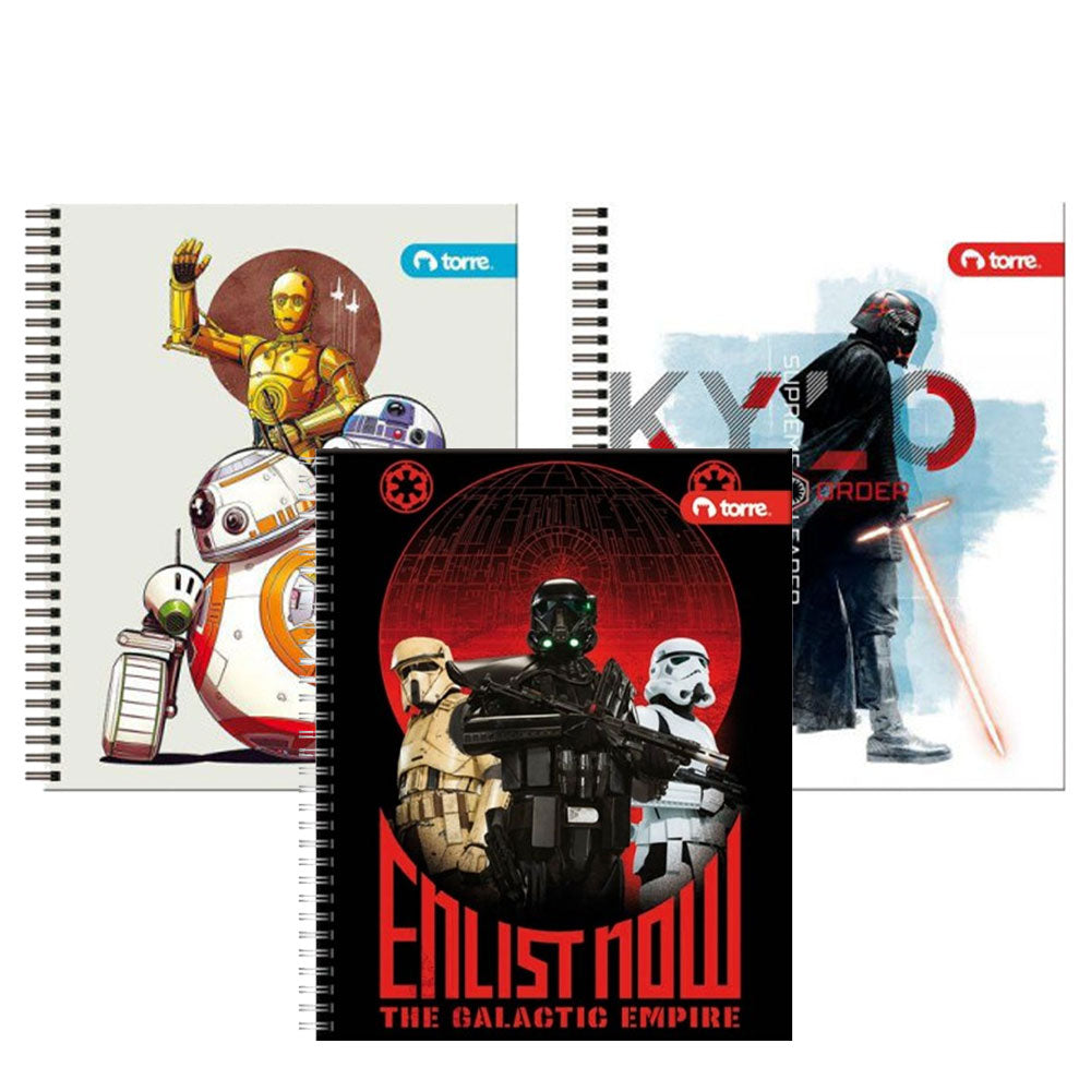 Torre - Cuaderno Universitario Clásico Star Wars 7 mm 100 h