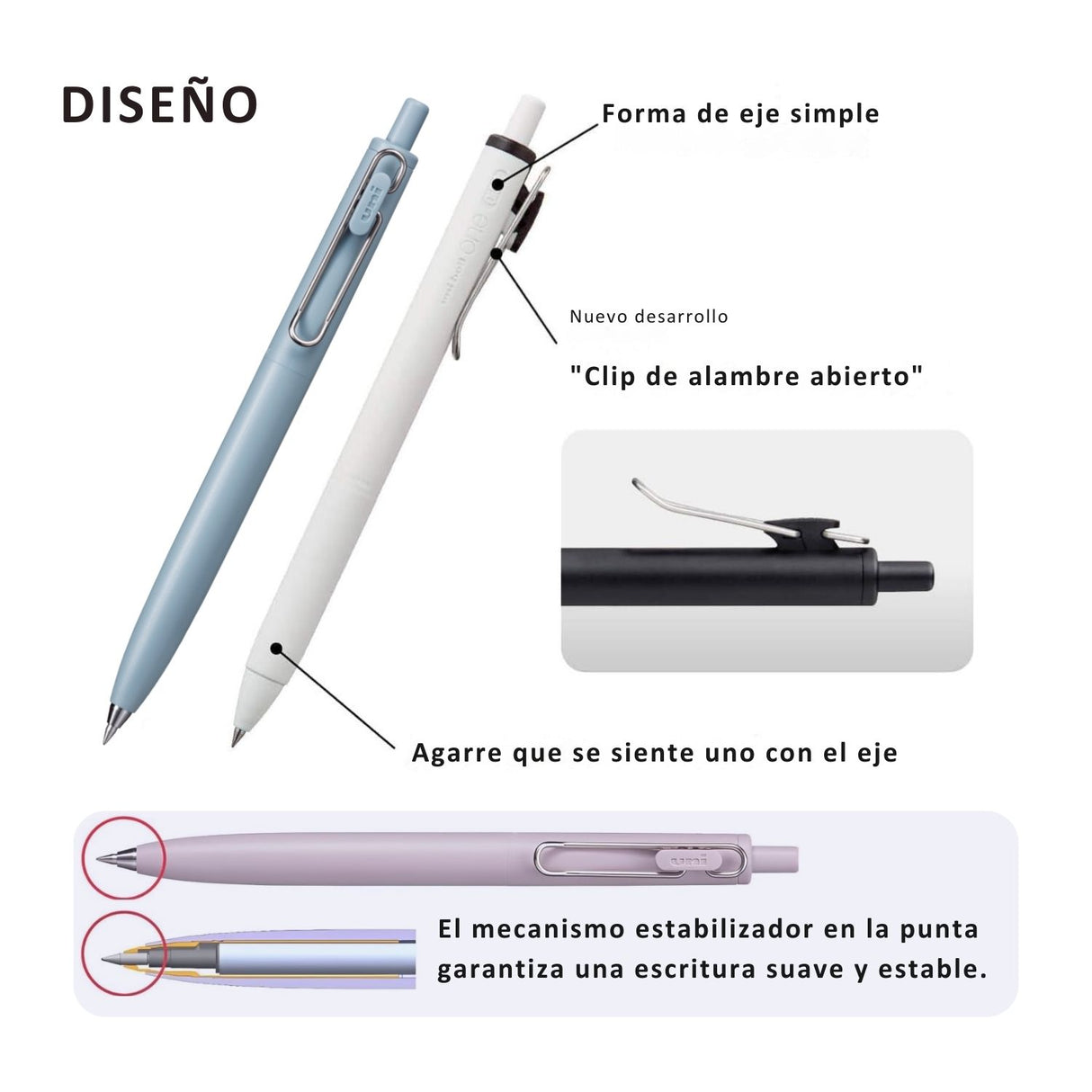 Uni-ball One F - Bolígrafo Tinta Gel Colores 0,5 mm