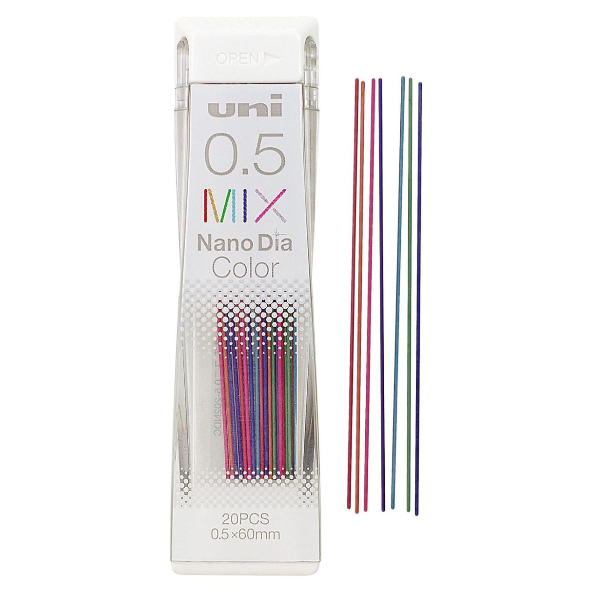 Uni Nano Dia Color - Pack 20 Minas de Colores 0,5 mm
