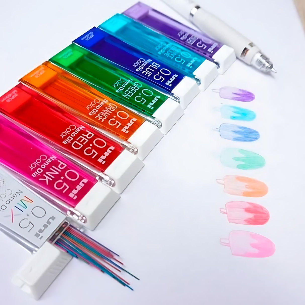 Uni Nano Dia Color - Pack 20 Minas de Colores 0,5 mm