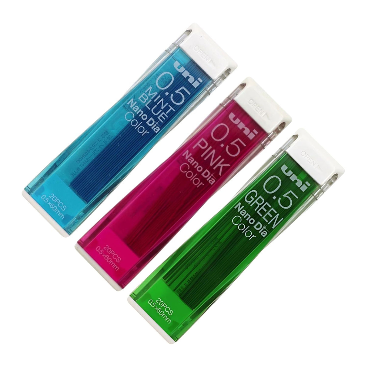 Uni Nano Dia Color - Pack 20 Minas de Colores 0,5 mm