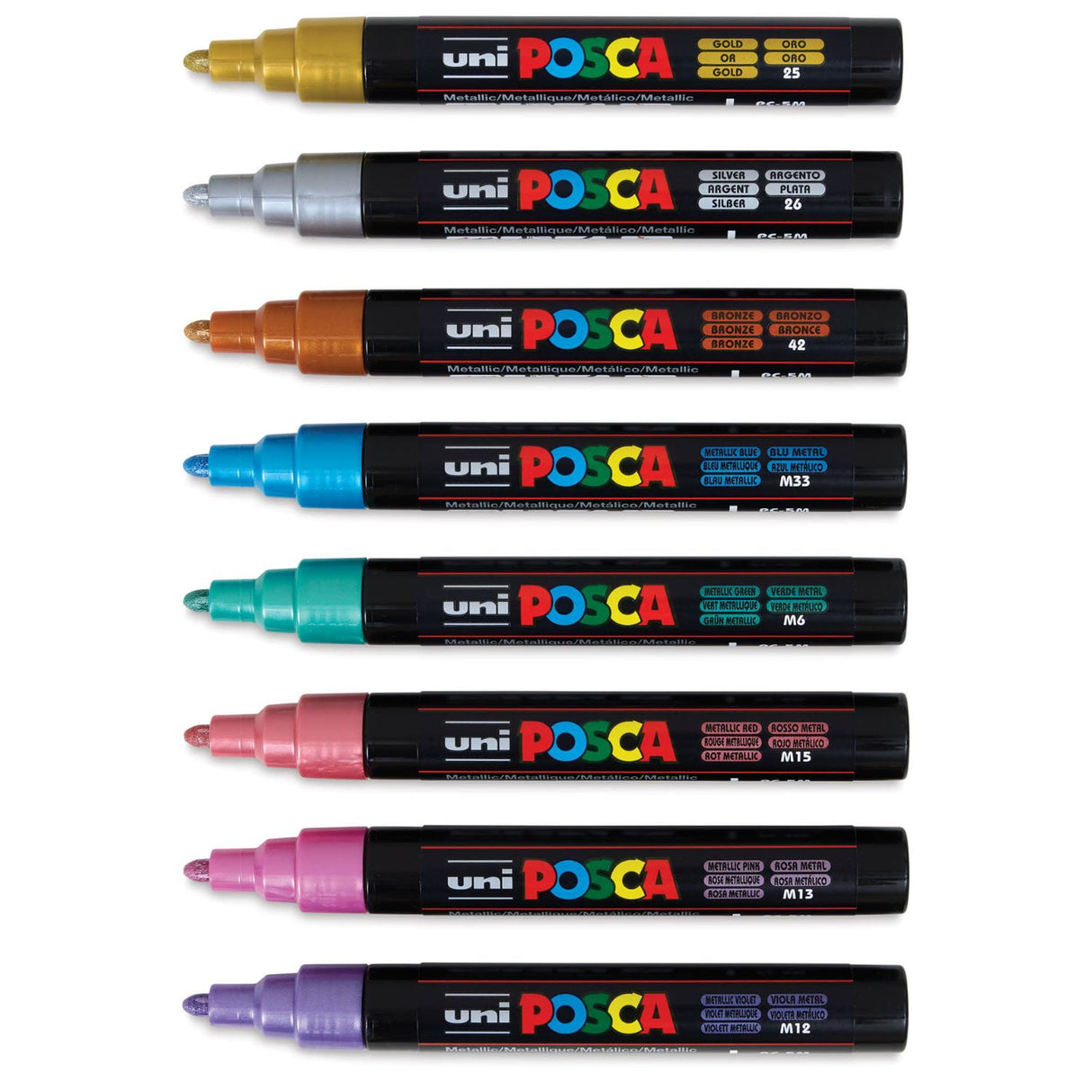Posca PC-5M - Set 8 Marcadores Punta Media Metallic Colors
