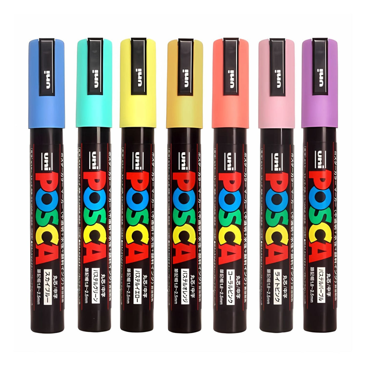 Uni Posca PC-5M Pastel - Set 7 Marcadores Medios
