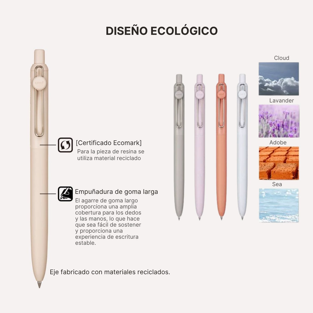 Uni Zento Standard - Bolígrafo Tinta a Base de Agua 0.38 mm