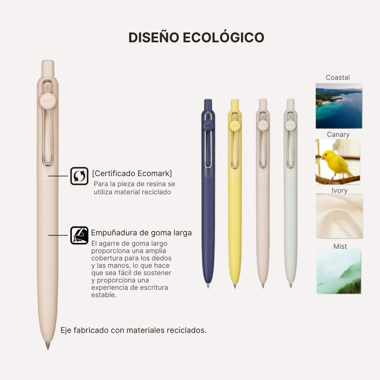 Uni Zento Standard - Bolígrafo Tinta a Base de Agua 0.5 mm