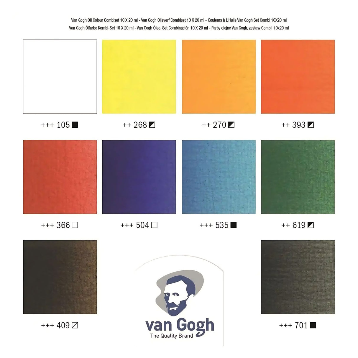 Van Gogh Oil Colour - Kit Óleos 10 Tubos de 20 ml y Accesorios