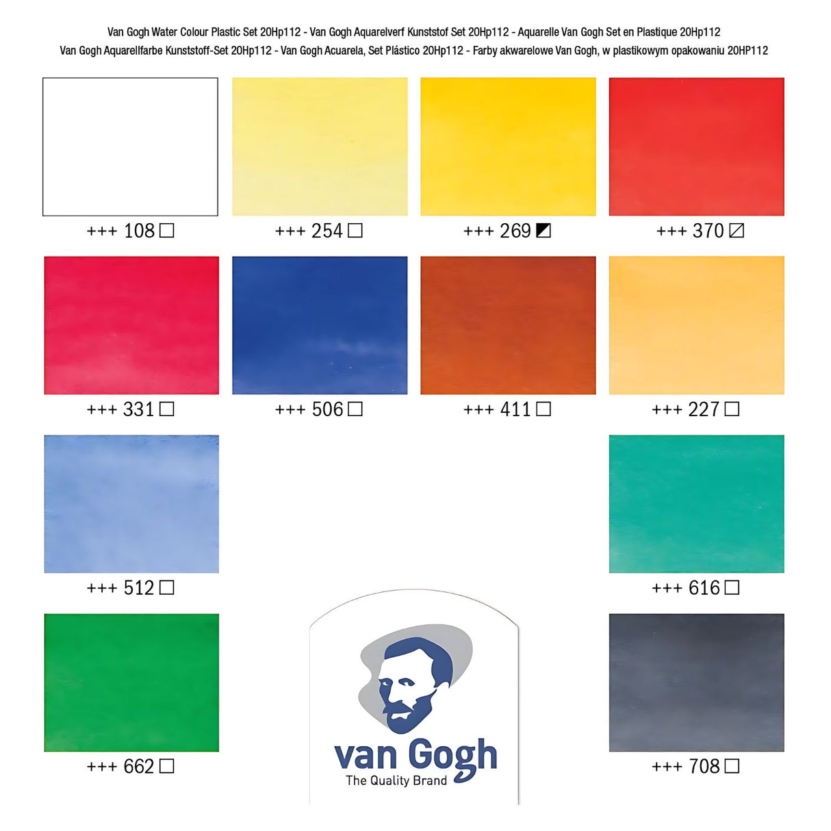 Van Gogh - Set 12 Acuarelas Colores Básicos Tubos 10 ml