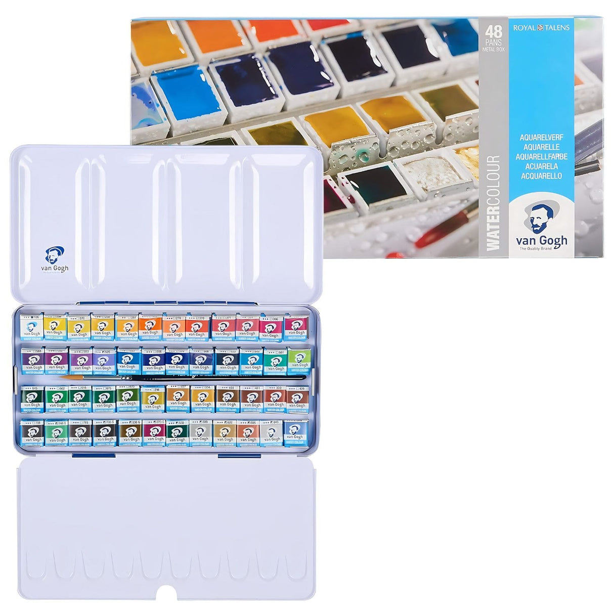 Van Gogh - Set 48 Acuarelas en Pastilla Caja Metálica
