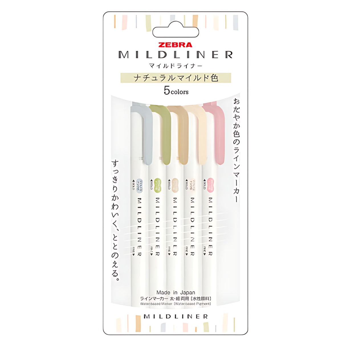 Zebra Mildliner - Set 5 Destacadores Soft Natural Colors