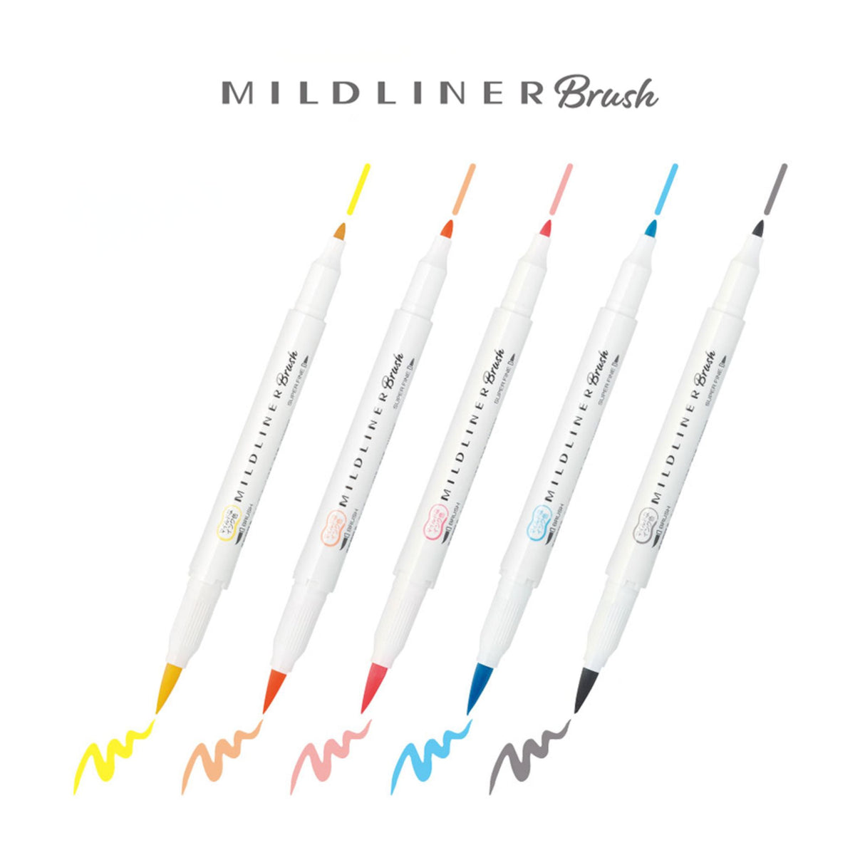 Zebra Mildliner Brush - Set 5 Destacadores Soothing Mild Colors