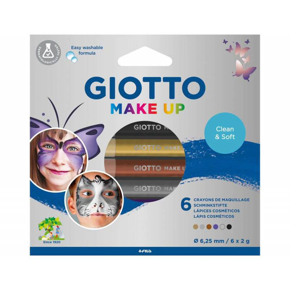 GIOTTO Glitzer-Stifte Fürs Gesicht – Abwaschbar, Dermatologisch Getestet, Für Kinder Ab 3