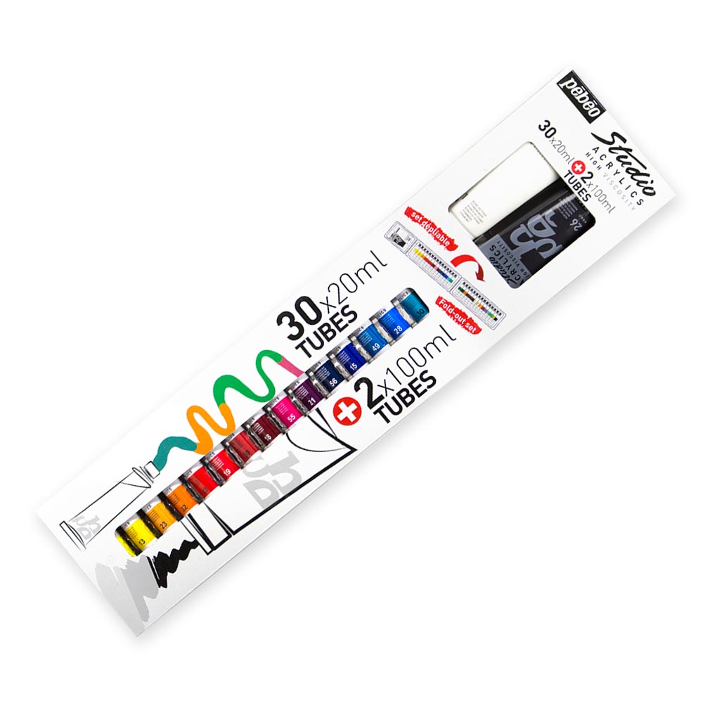 pebeo-studio-set-30-acrilicos-tubos-20-ml-100-ml-blanco-negro