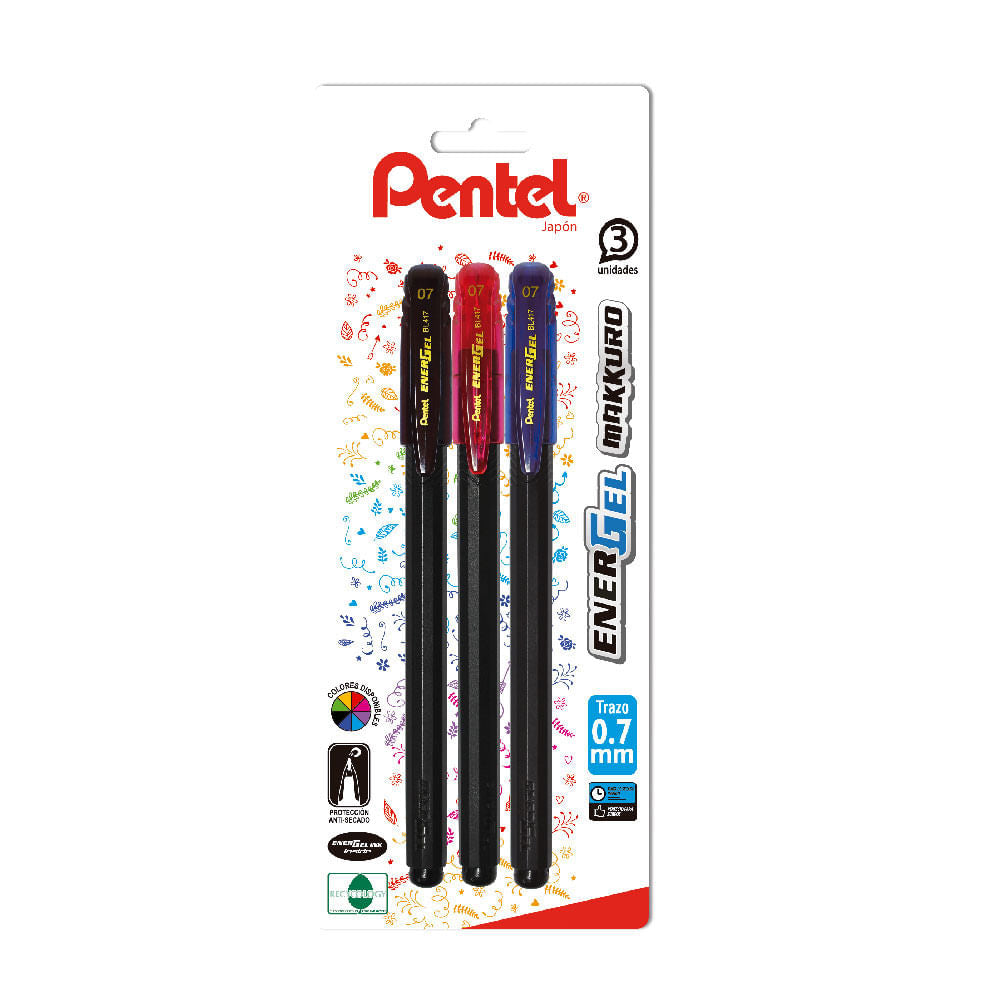 pentel-set-3-lapices-gel-energel-makkuro-0-7-mm-clasicos