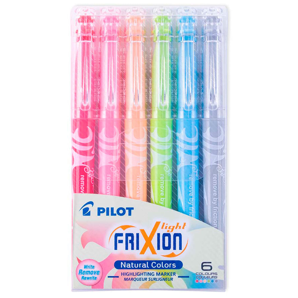 pilot-frixion-light-set-6-destacadores-borrables-natural-colors