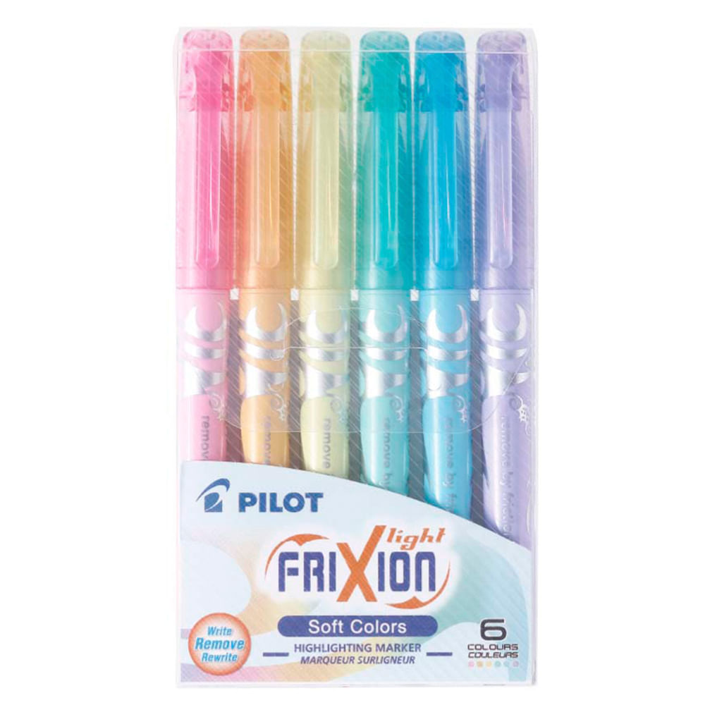 pilot-frixion-light-set-6-destacadores-borrables-soft-pastel