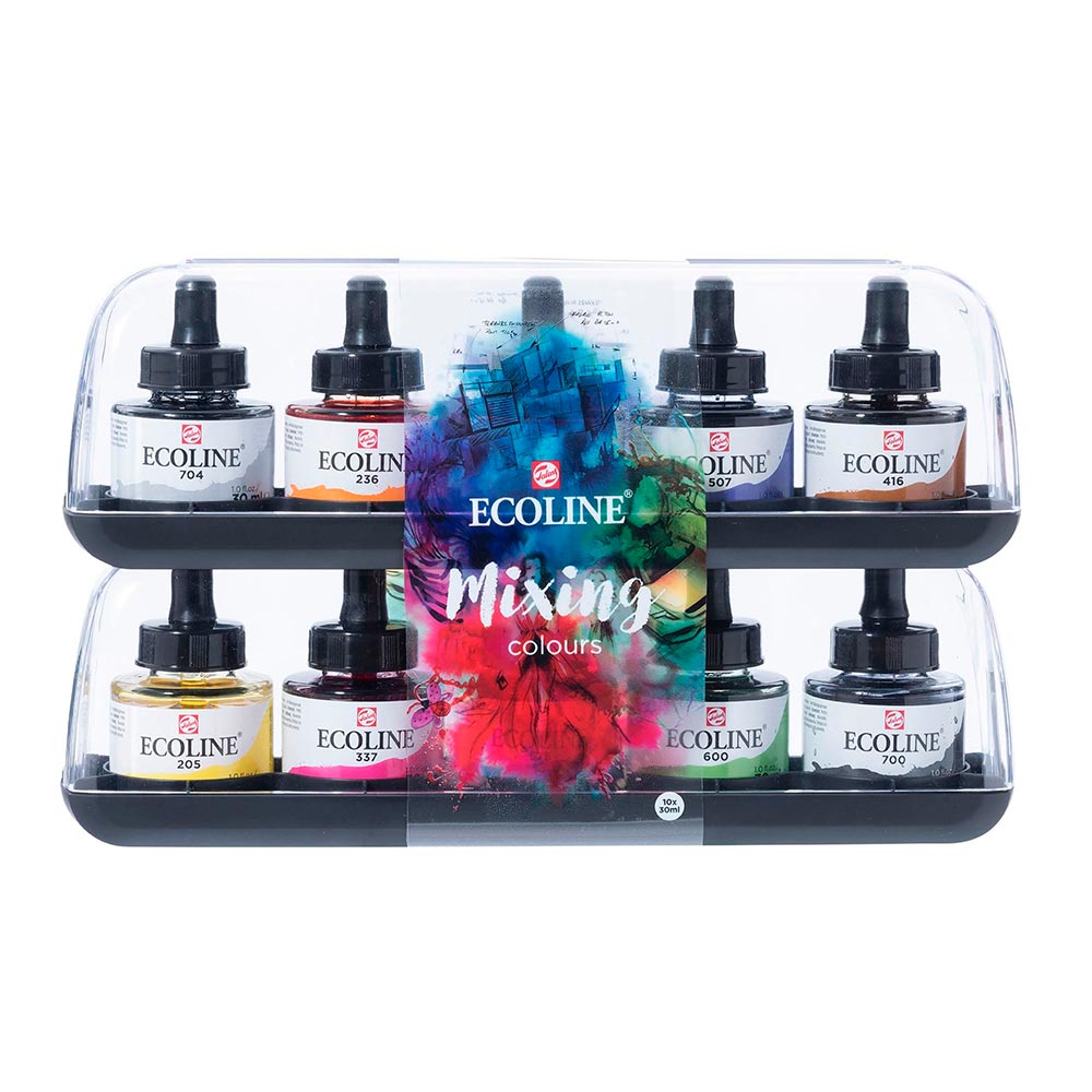 royal-talens-ecoline-set-10-acuarelas-liquidas-mixing-colours-frascos-30-ml-con-gotero