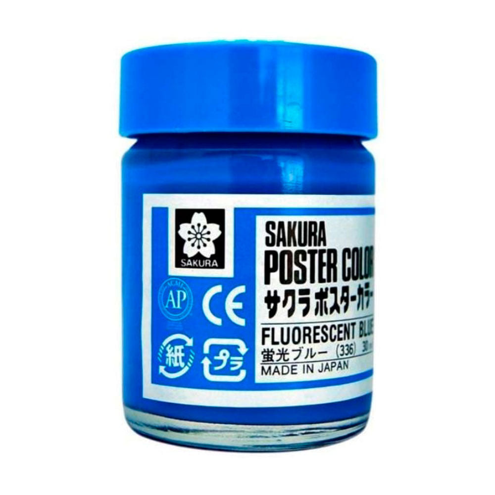 sakura-poster-color-tempera-profesional-30-ml-azul-fluorescente