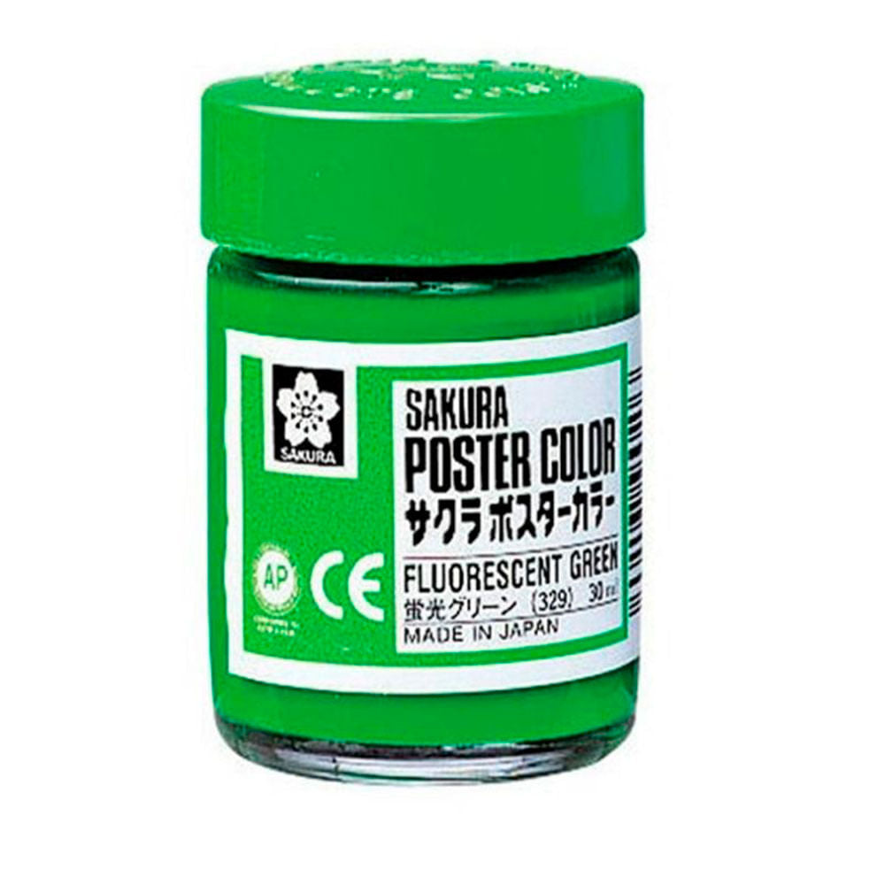 sakura-poster-color-tempera-profesional-30-ml-verde-fluorescente