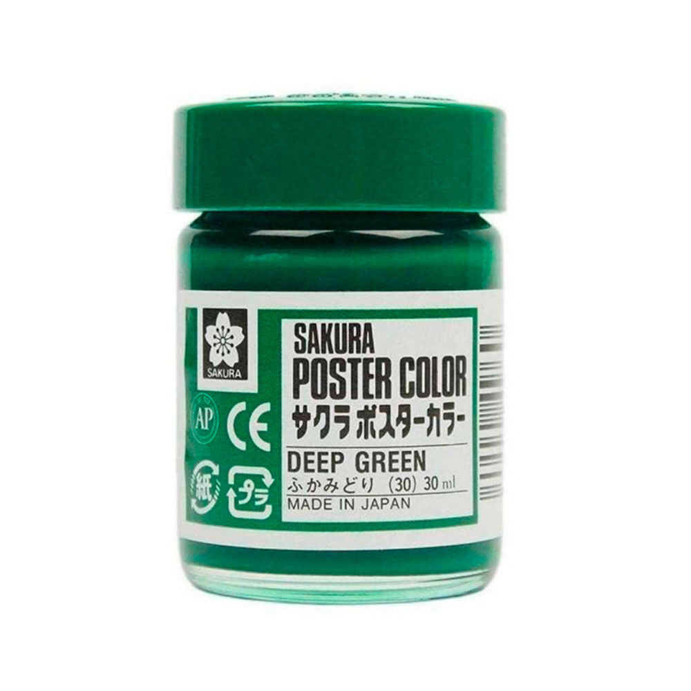 sakura-poster-color-tempera-profesional-30-ml-verde-intenso