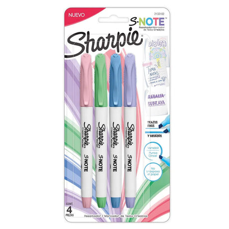 sharpie-set-4-destacadores-s-note-pastel
