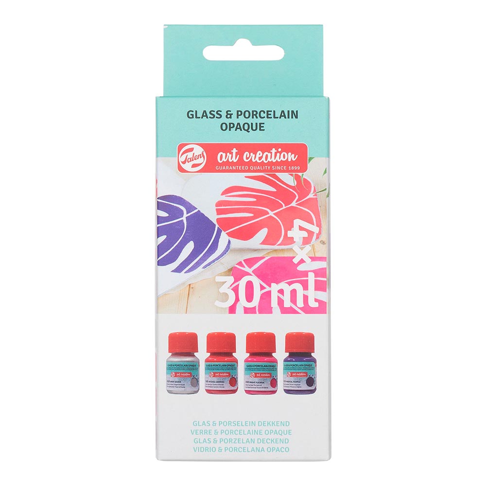 talens-art-creation-glass-porcelain-set-4-pinturas-porcelana-florales-opaco-30-ml