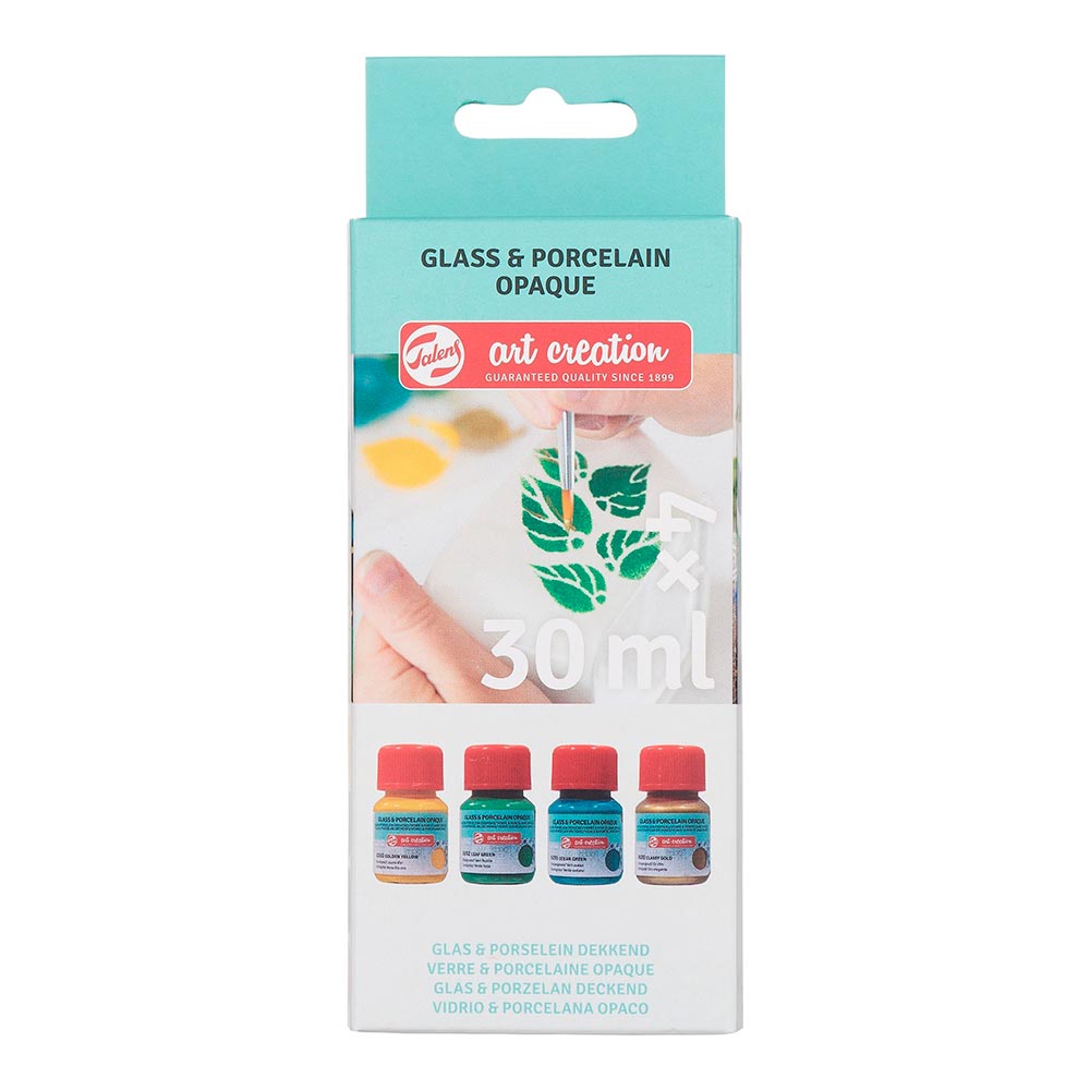 talens-art-creation-glass-porcelain-set-4-pinturas-porcelana-verde-oro-opaco-30-ml