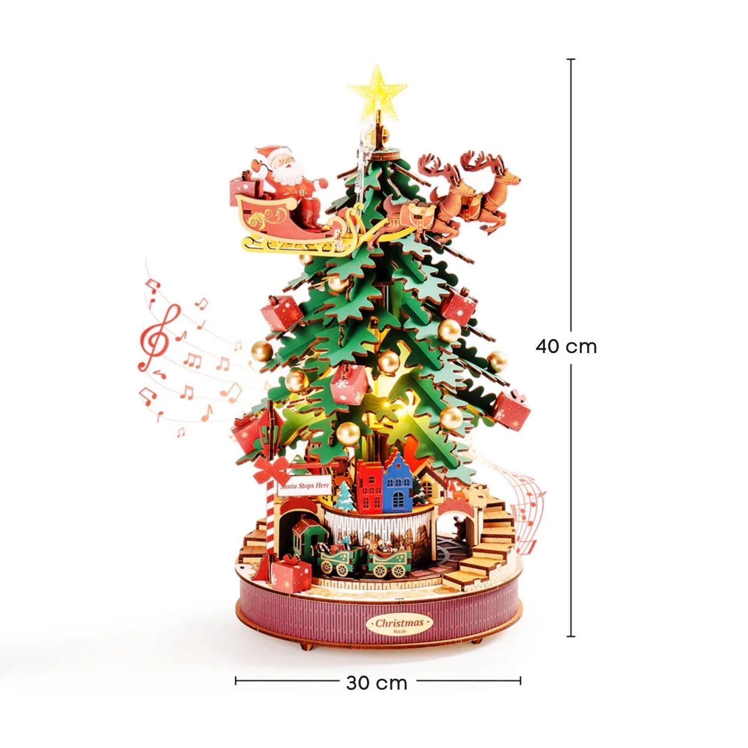 ★オリジナル手作り額：夢見るクリスマスDreaming of Christmas Miniatura Armable Rolife Christmas Melody Tree Árbol de Navidad