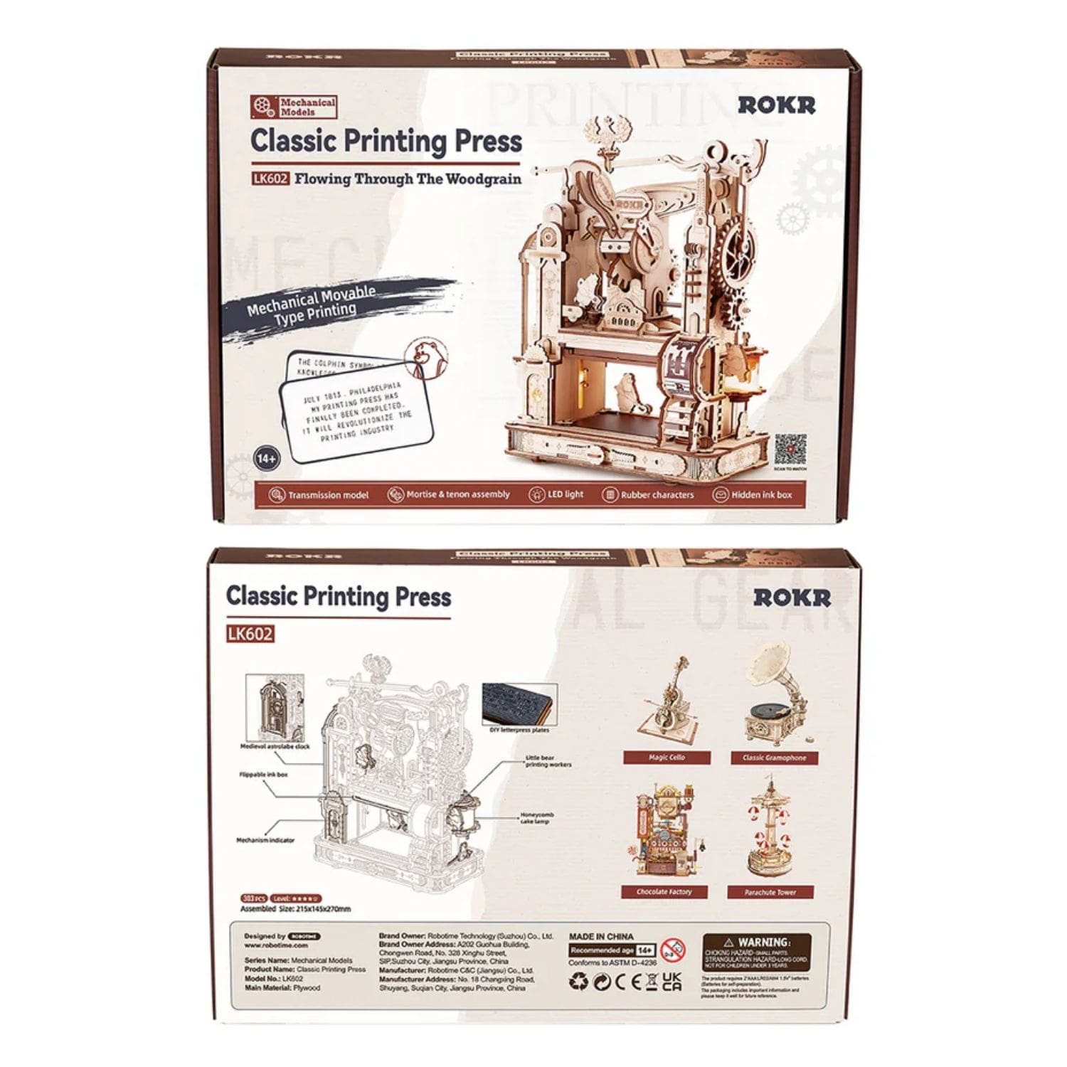 Puzzle 3D Classic Printing Press Rokr – Dibu Chile