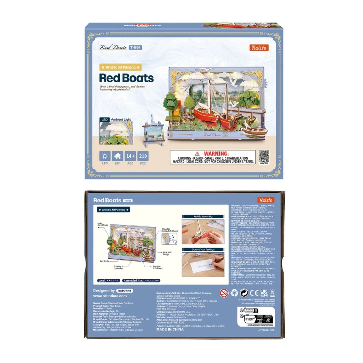 Rowood Artistic 3D Painting - Miniatura Armable Red Boats