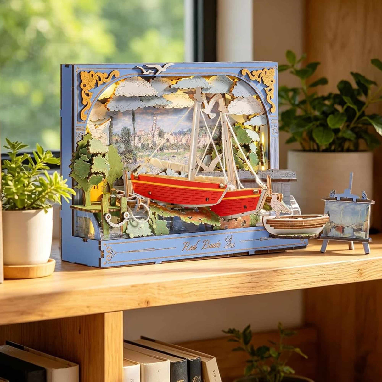 Rowood Artistic 3D Painting - Miniatura Armable Red Boats