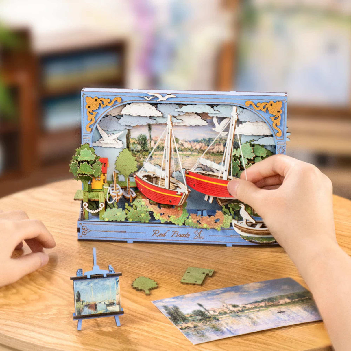 Rowood Artistic 3D Painting - Miniatura Armable Red Boats