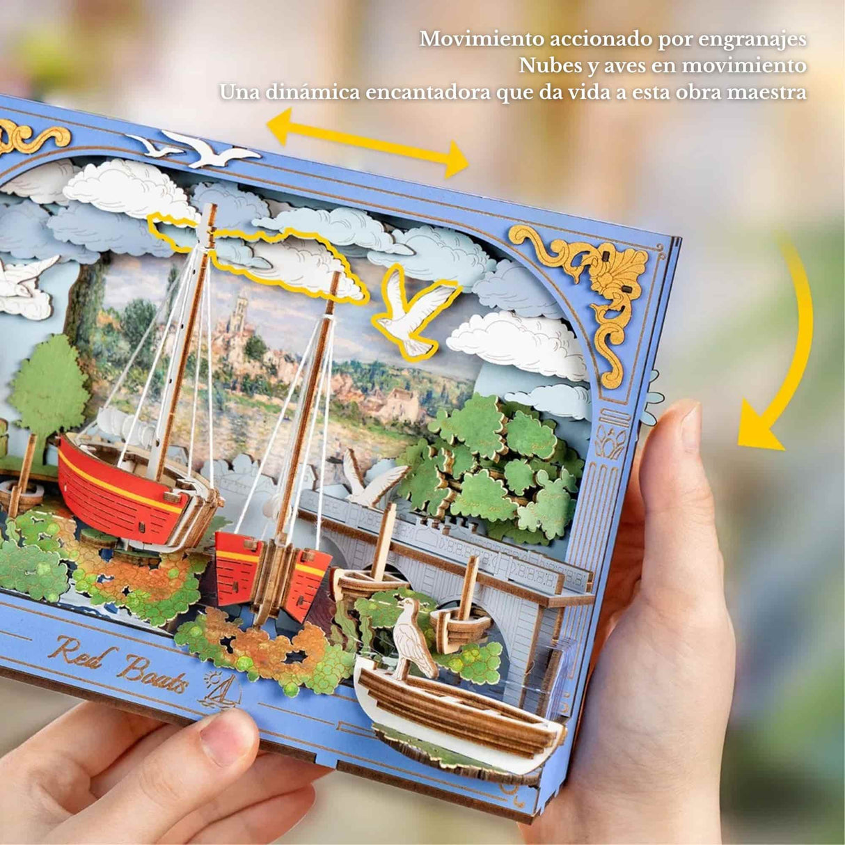 Rowood Artistic 3D Painting - Miniatura Armable Red Boats