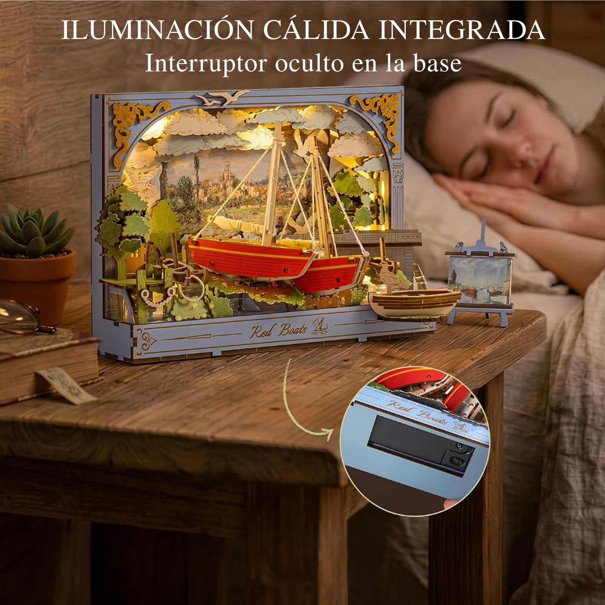 Rowood Artistic 3D Painting - Miniatura Armable Red Boats
