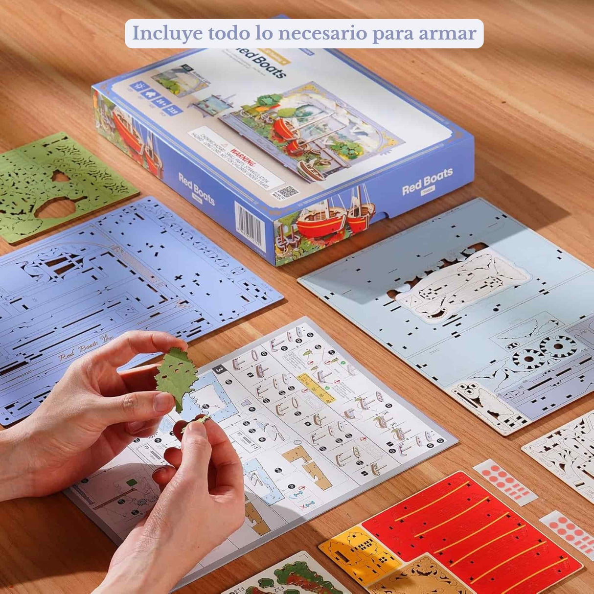 Rowood Artistic 3D Painting - Miniatura Armable Red Boats