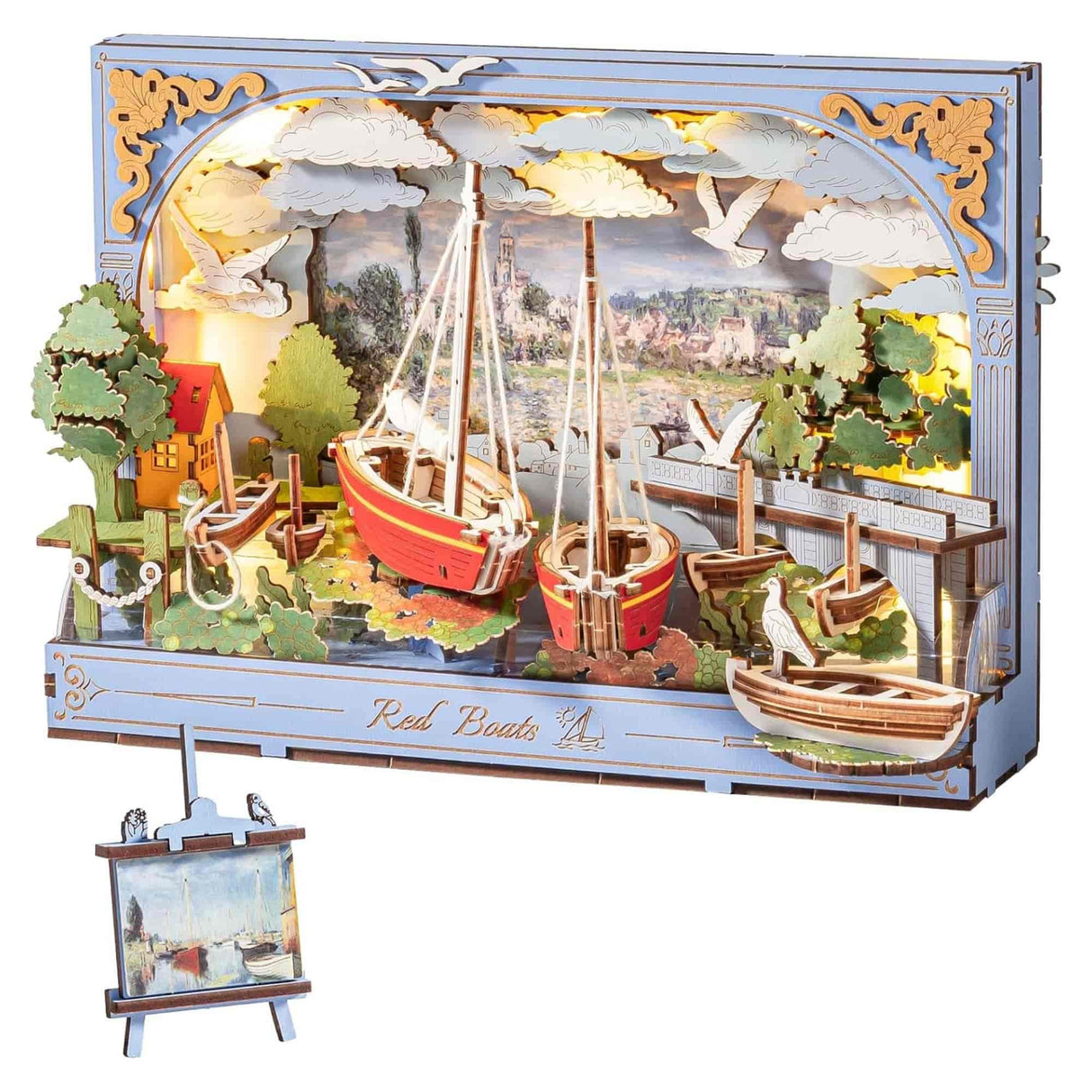 Rowood Artistic 3D Painting - Miniatura Armable Red Boats