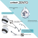 Uni Zento - Repuesto de Bolígrafo Tinta a Base de Agua 0.5 mm