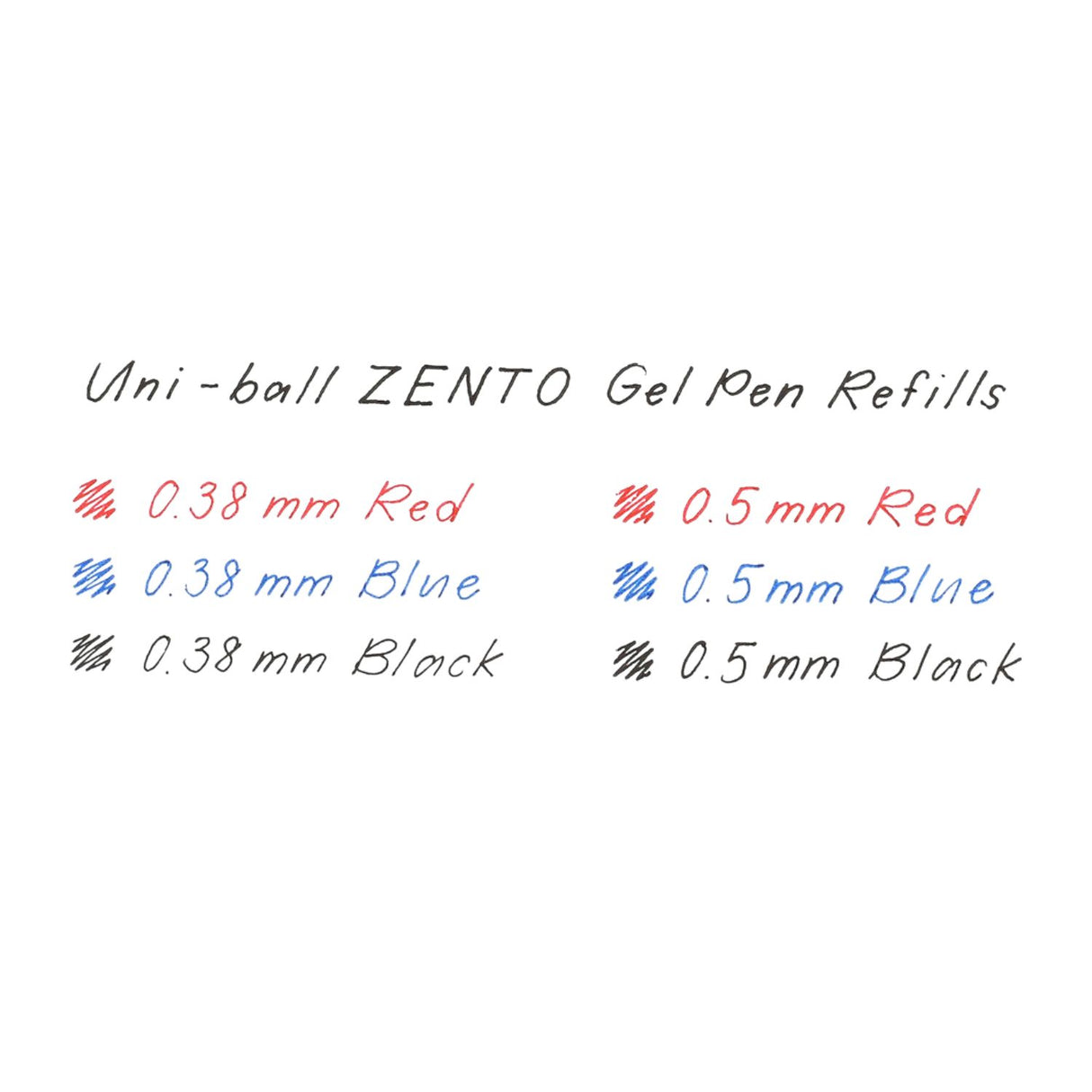 Uni Zento - Repuesto de Bolígrafo Tinta a Base de Agua 0.5 mm