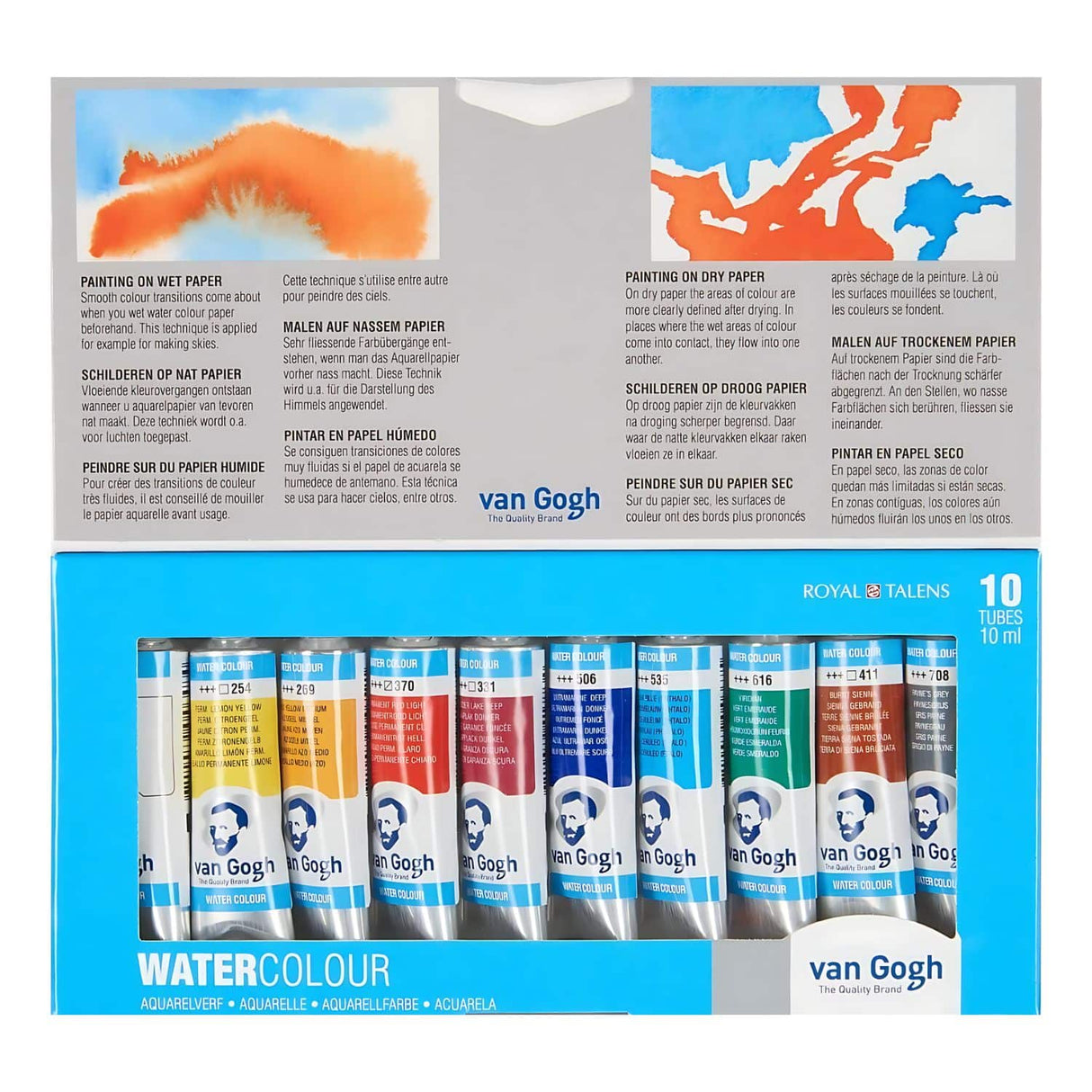 Van Gogh - Set 10 Acuarelas Colores Básicos Tubos 10 ml