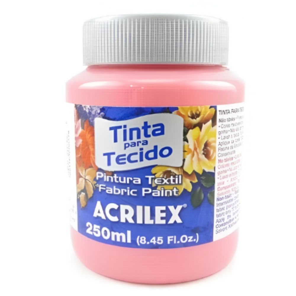 Pintura Textil Acrilex Rosa 37 Ml | Base Agua Para Tejidos Naturales