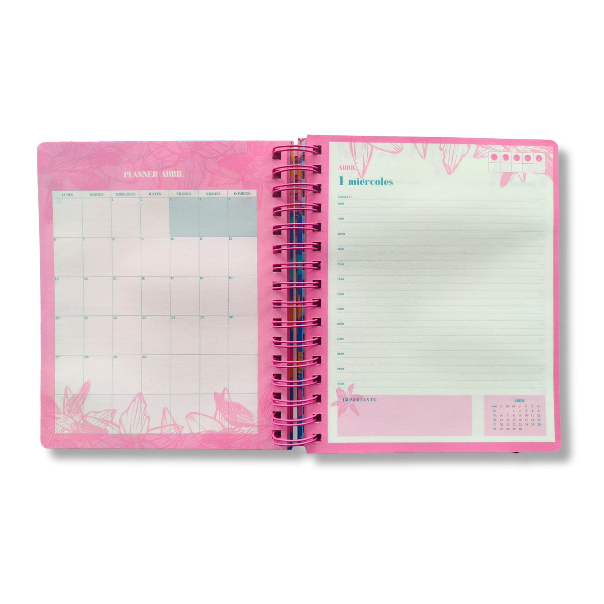 Artel - Agenda 2026 Diaria Espiral Color Bloom