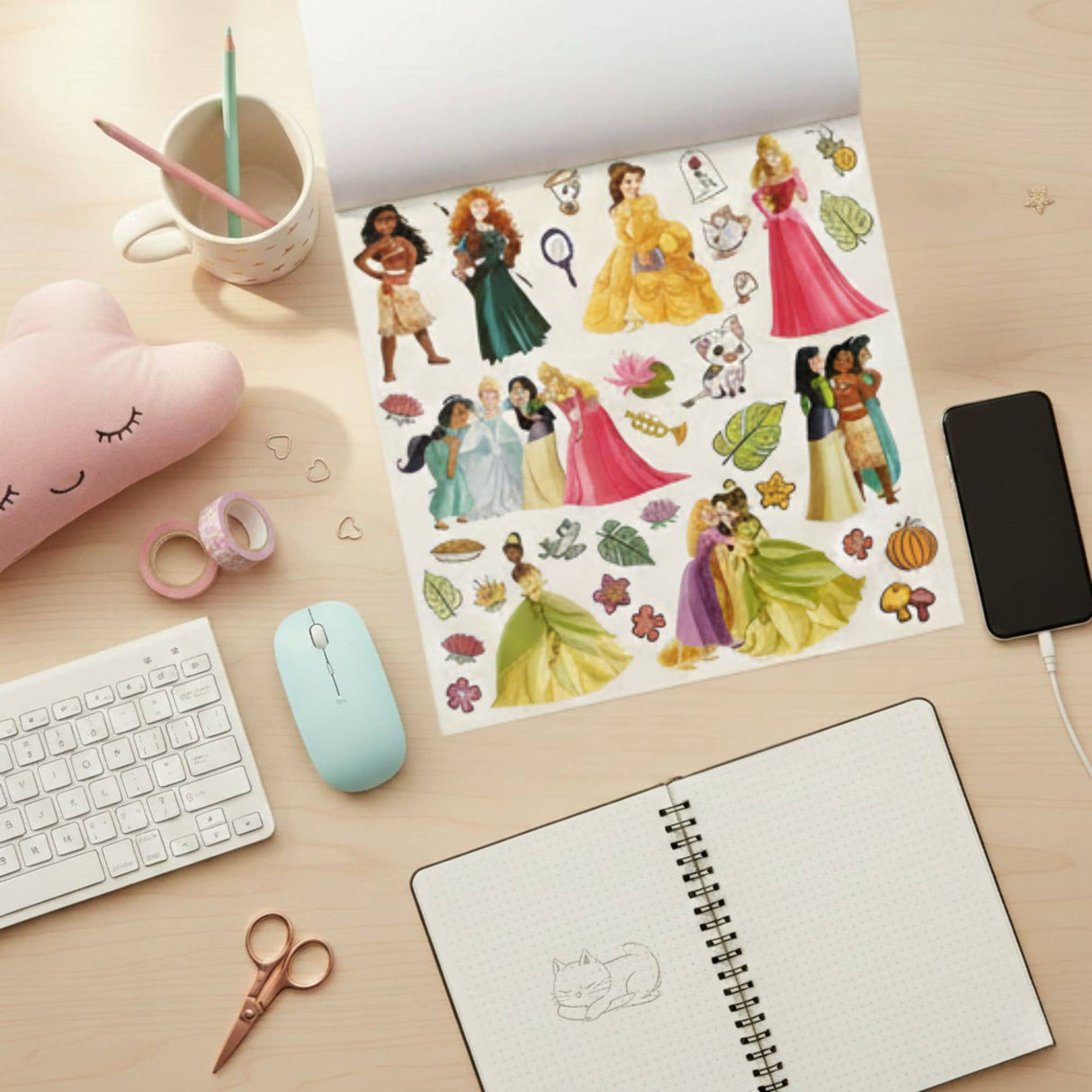 Artel - Block de Stickers Reutilizables Disney Princesa