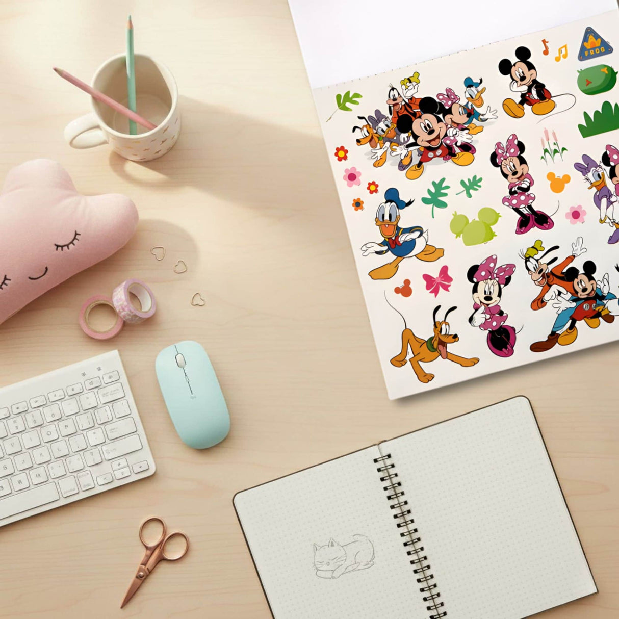 Artel - Block de Stickers Reutilizables Mickey Jr y sus Amigos