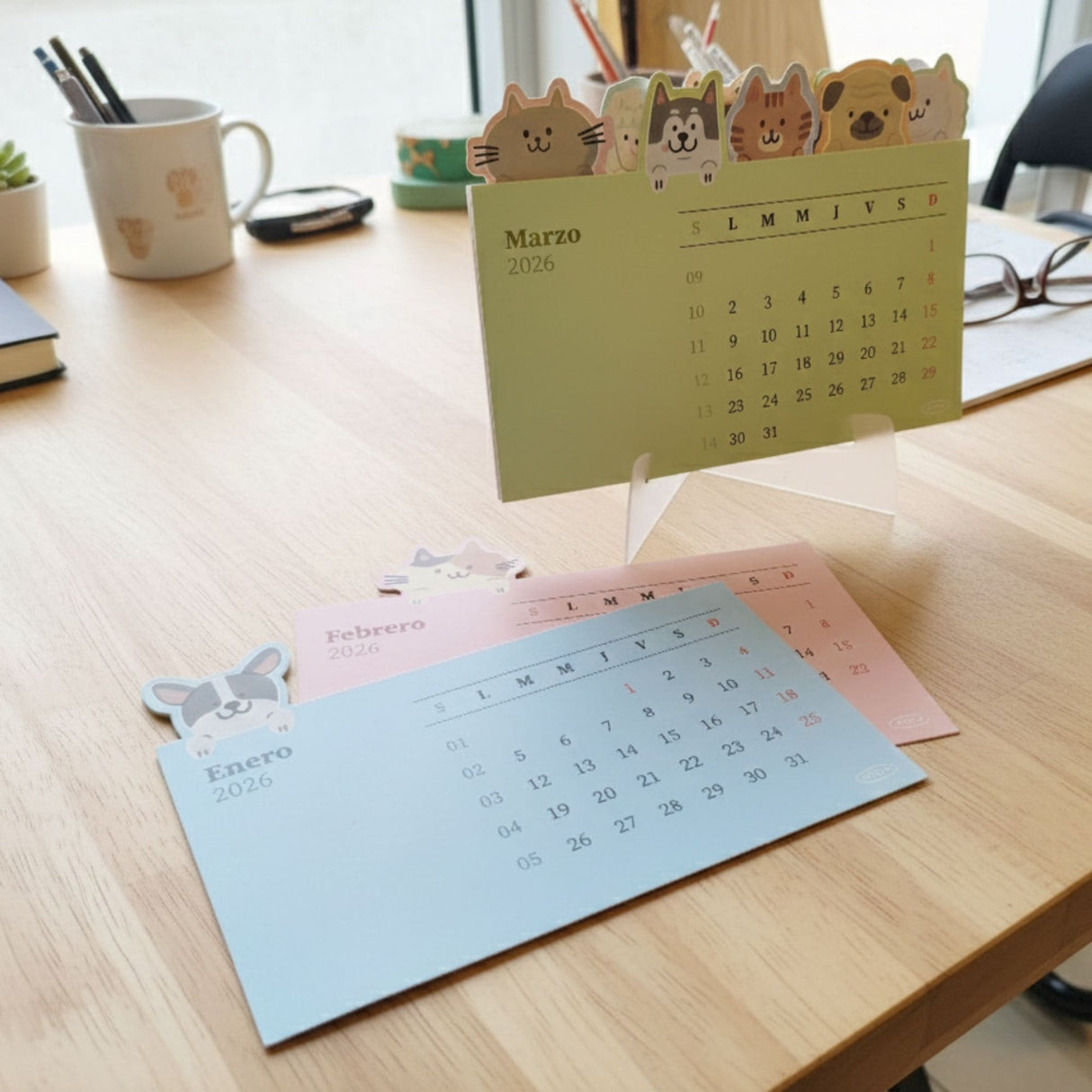Artel - Calendario 2026 Escritorio Pets