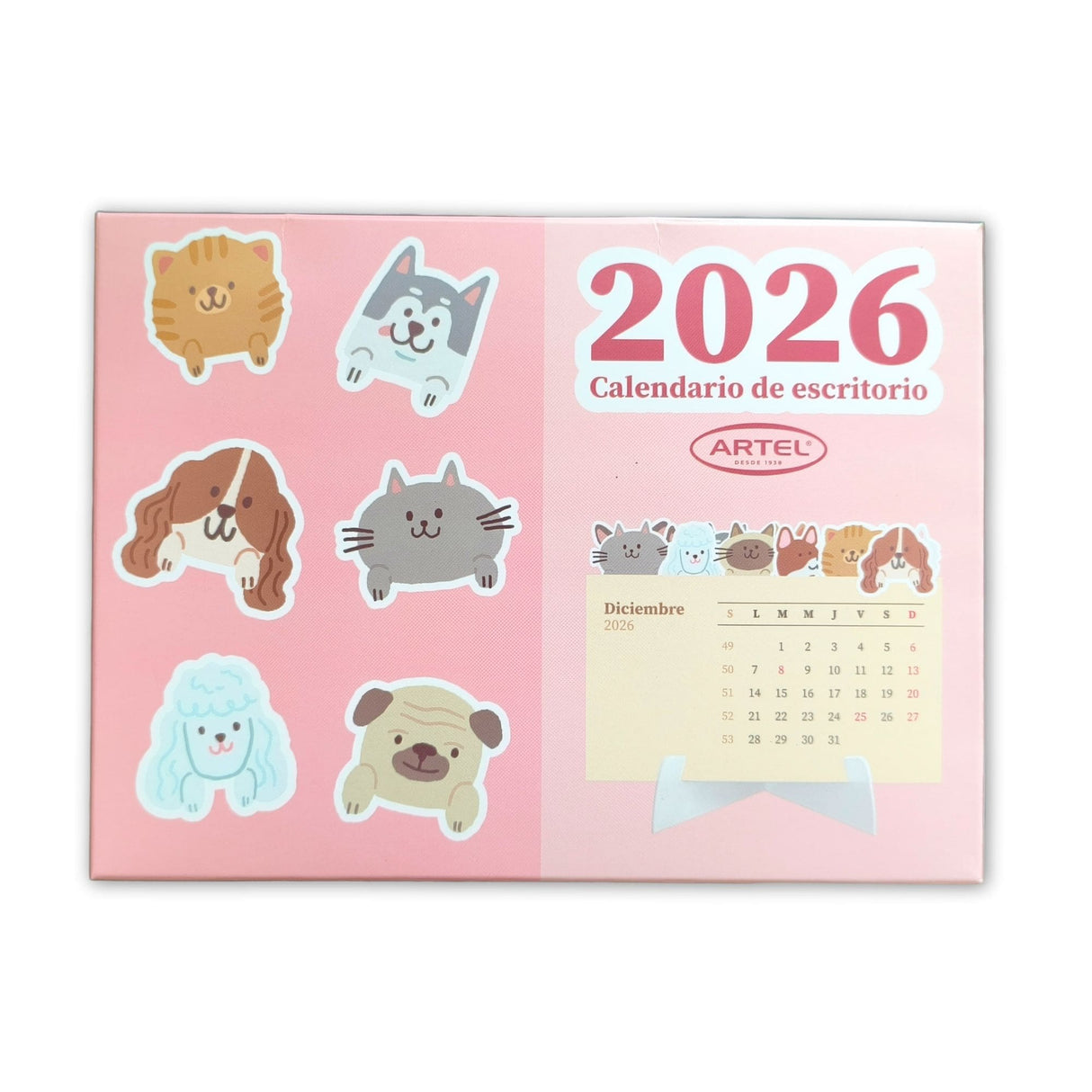 Artel - Calendario 2026 Escritorio Pets