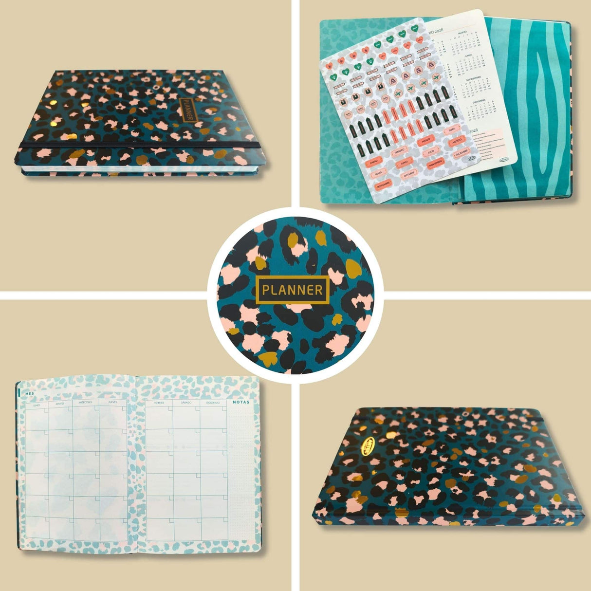 Artel - Planner 12 Meses Empastado Panter Print