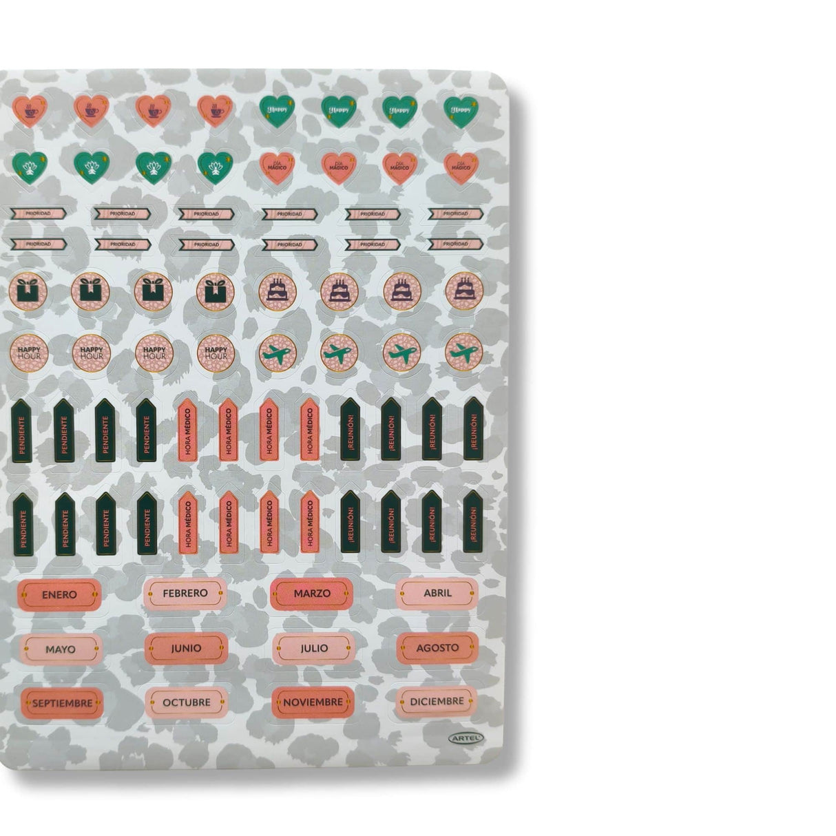 Artel - Planner 12 Meses Empastado Panter Print