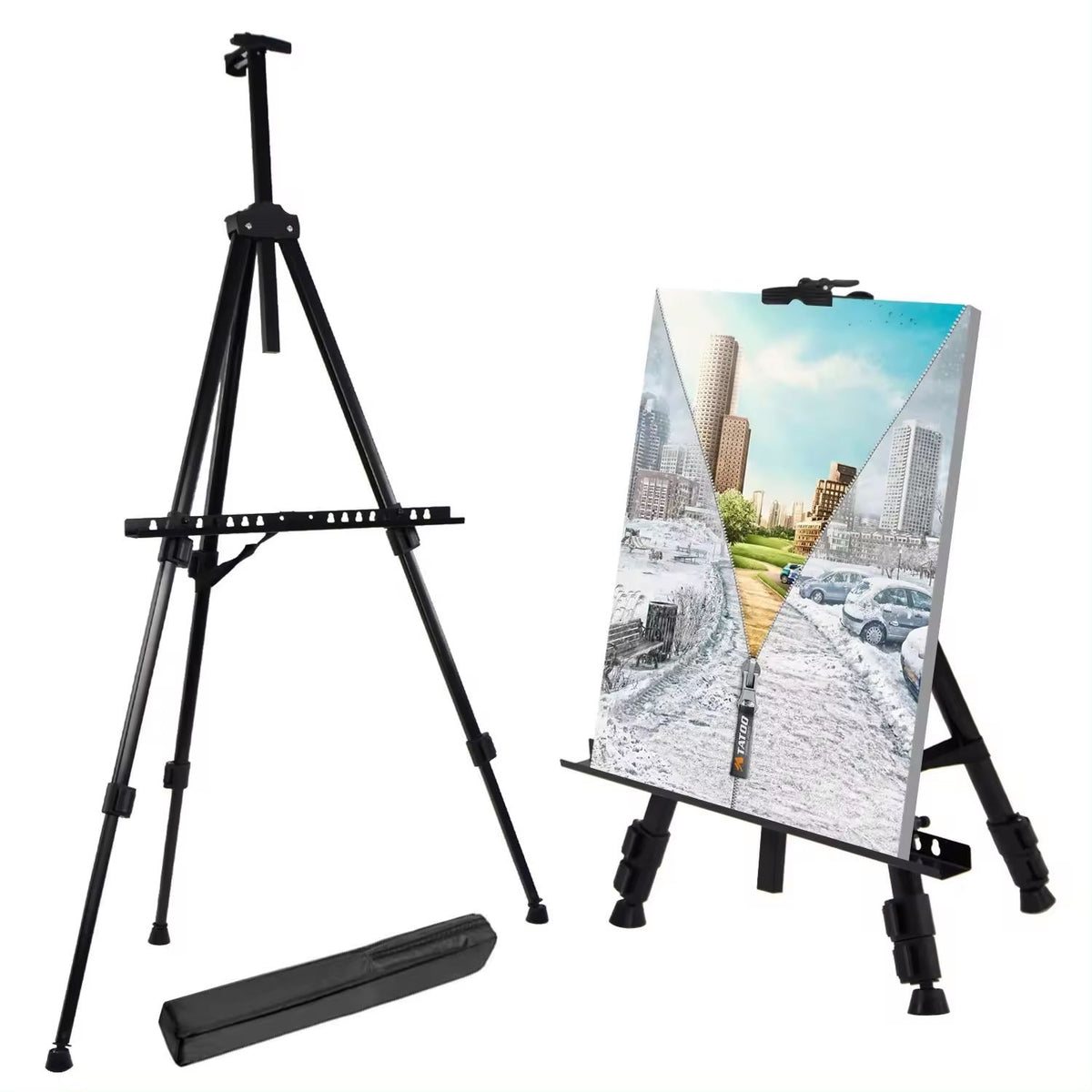 Atril Plegable Metálico Ajustable para Pie y Sobremesa