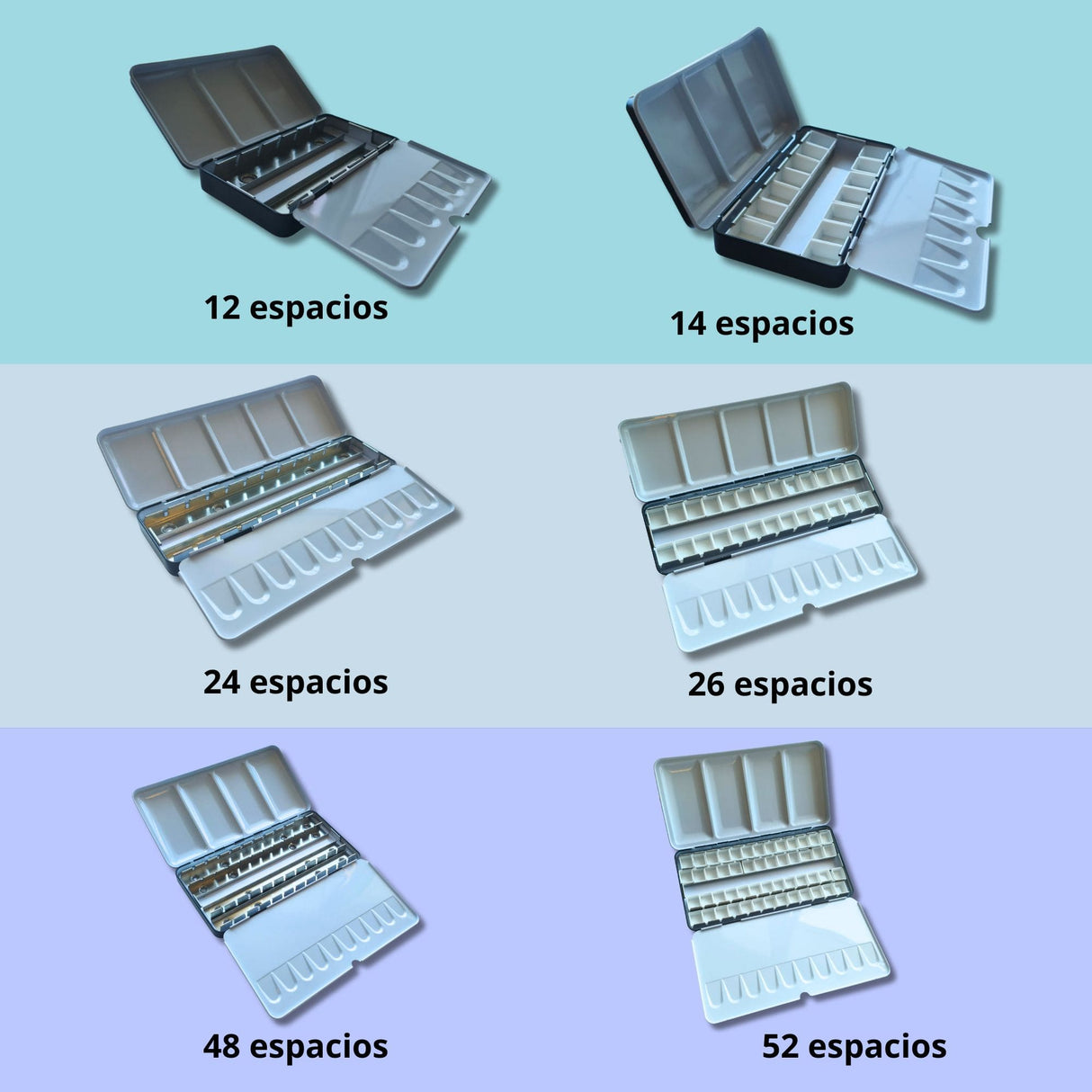 Caja Vacía Metálica para Acuarelas