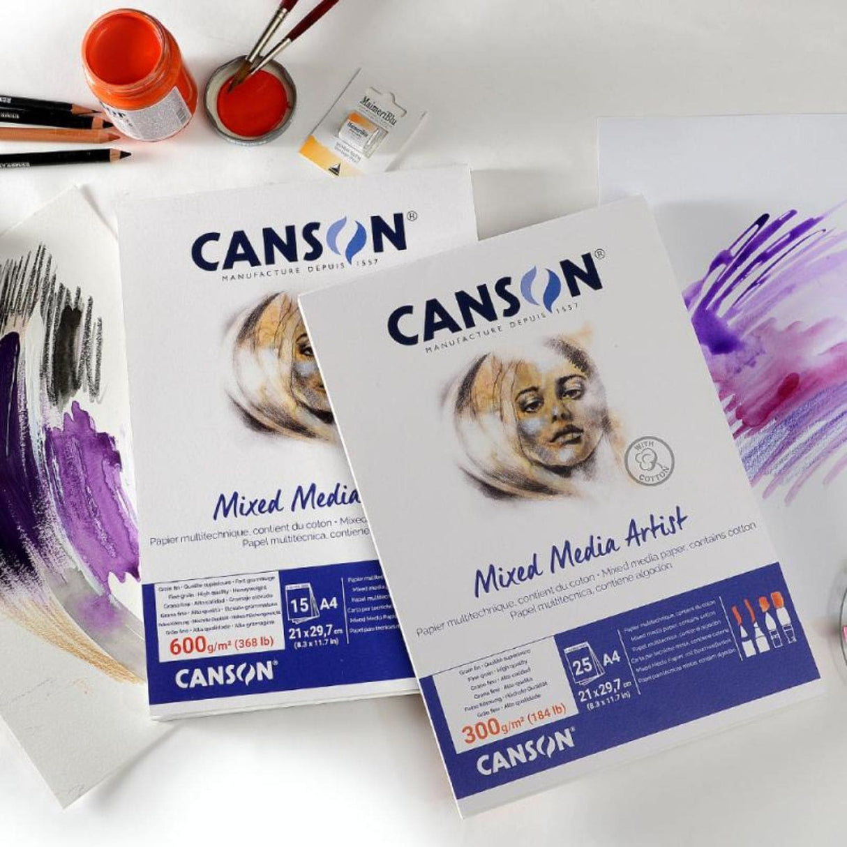 Canson Mixed Media Artist - Block Grano Fino 15 hojas 600 g/m2 A4