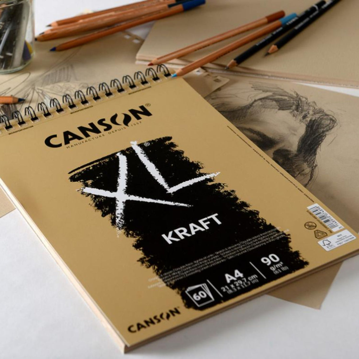 Canson XL - Croquera Kraft para Bocetos 90 g/m2